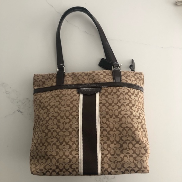 Coach Bags Used Coach F2708 Brown Strap Signature Classic Canvas